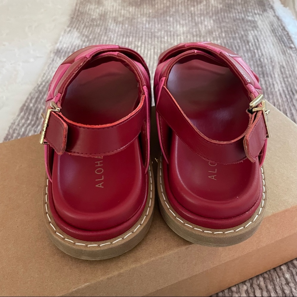 NWT Alohas Marshmallow Scacchi Sandal in Red & Pink - Picture 5 of 12